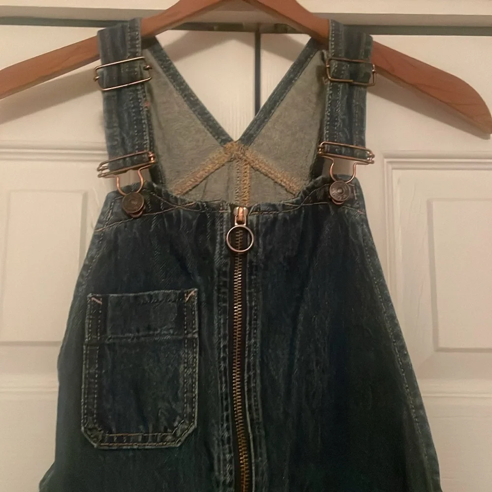 New We The Free by Free People Ziggy Sun-kissed Denim Aura Blue Overall Shorts 2